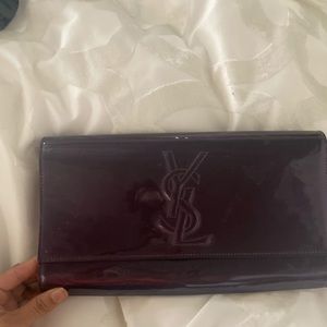 Yves Saint Laurent metallic clutch